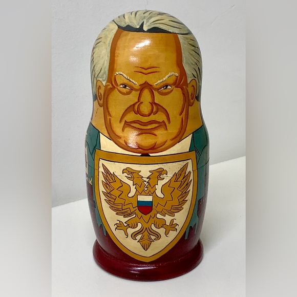1990s Vintage Soviet Era Hand Painted Wooden Historic Russian Leaders Matryoshka - Picture 2 of 15